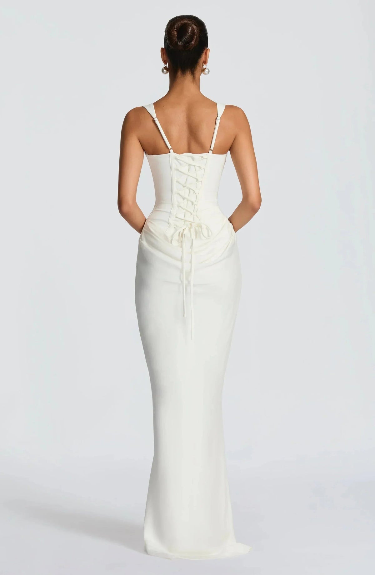 Amara Draped Maxi Dress with Square Neckline for Women