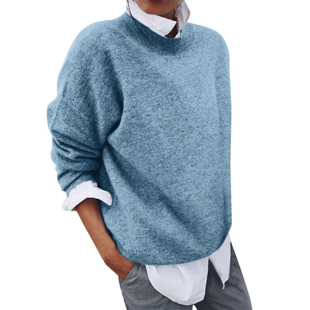 Beatrix Wool-Look Sweater with Mock Neckline for Women