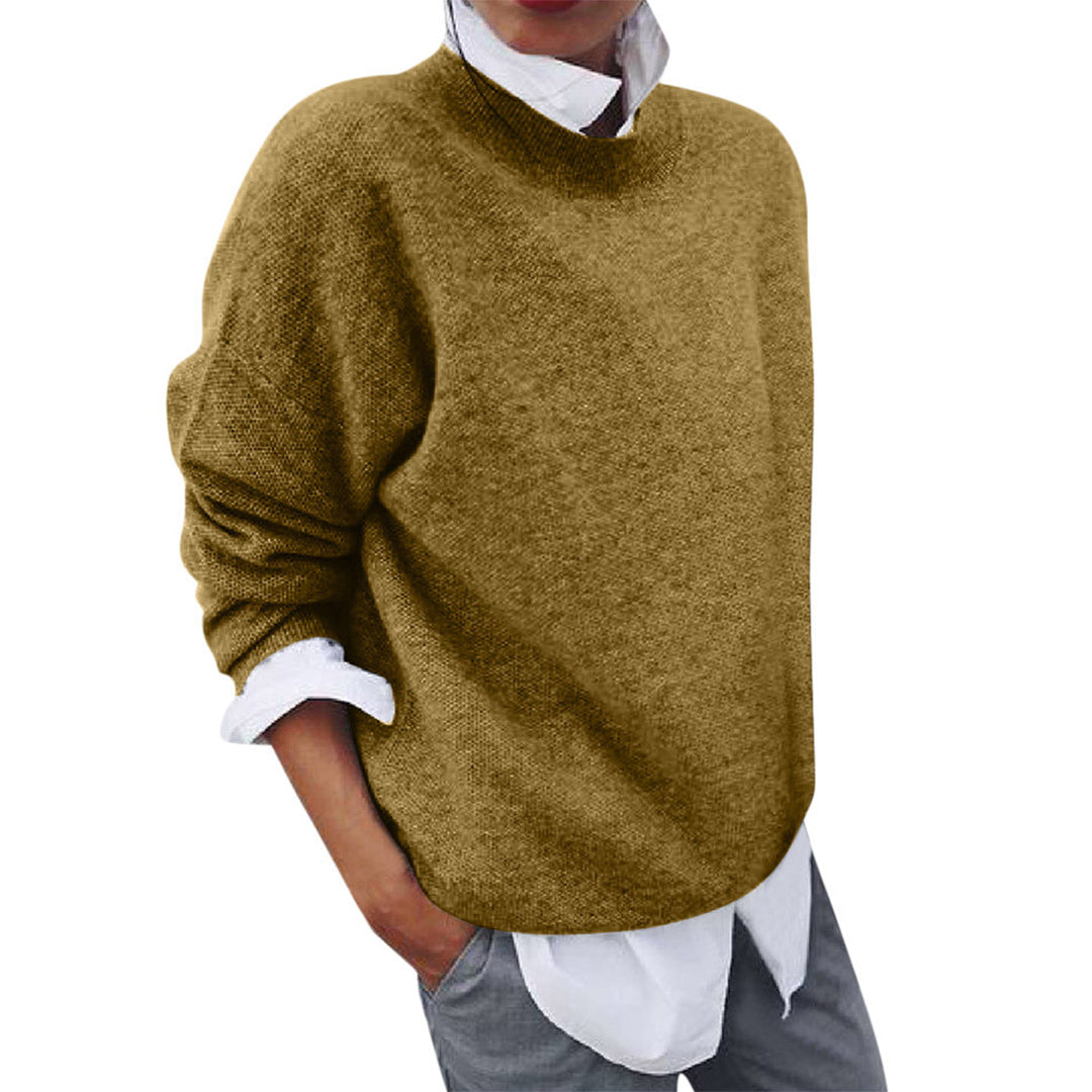 Beatrix Wool-Look Sweater with Mock Neckline for Women