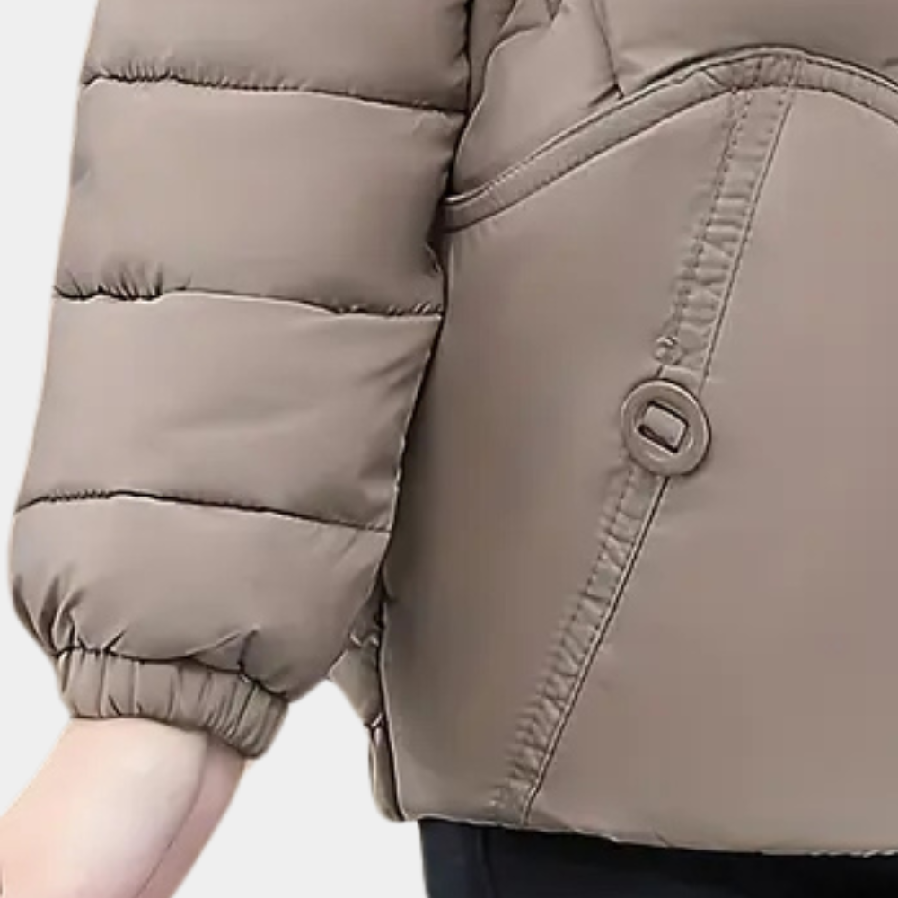 Deandra Quilted Puffer Jacket with Stand Collar
