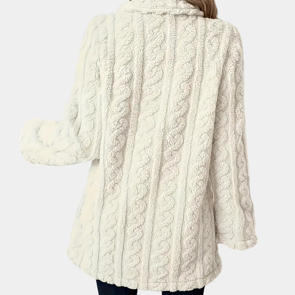 Haley Teddy Coat with Cable Texture for Women