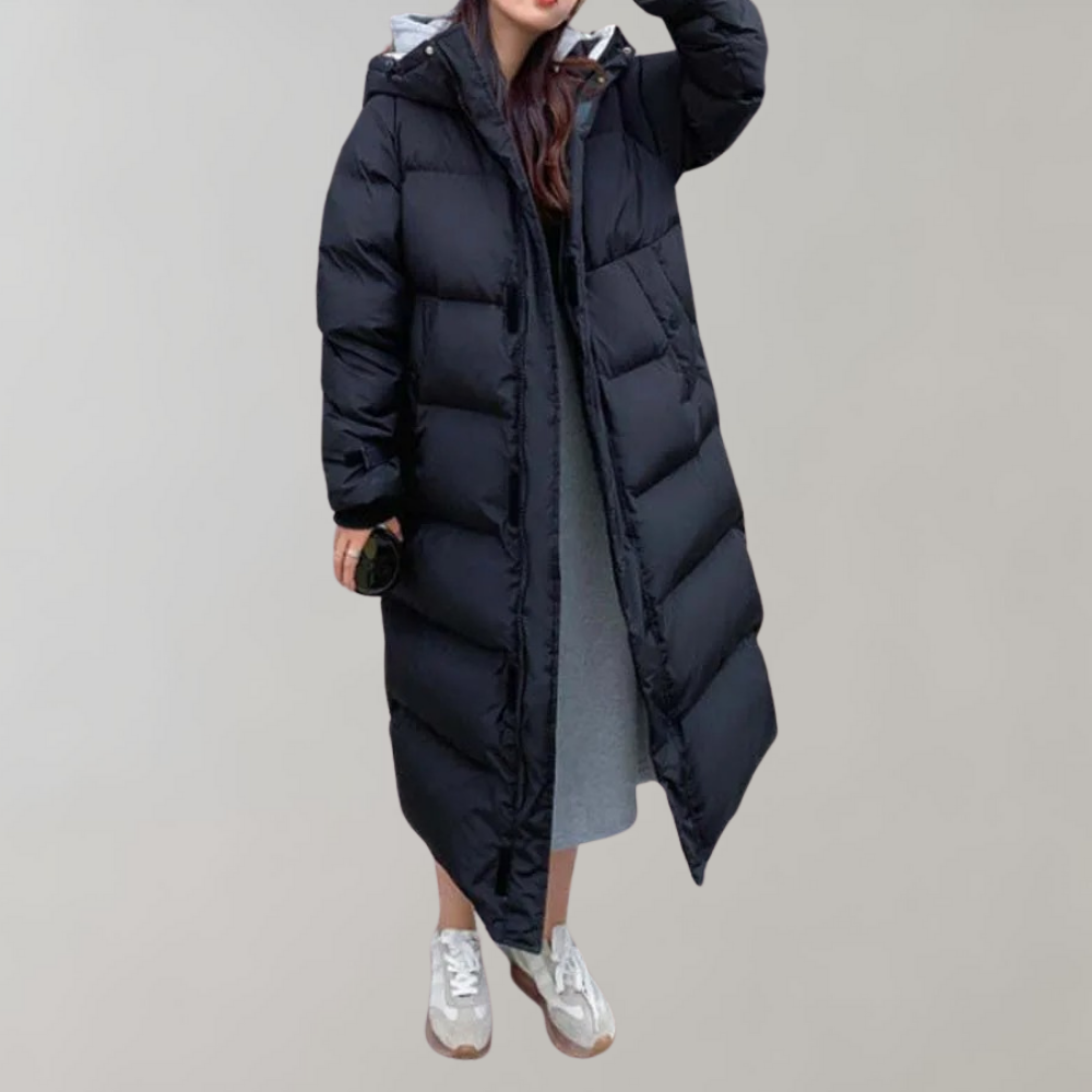 Jaana Longline Puffer Coat with Hood for Women