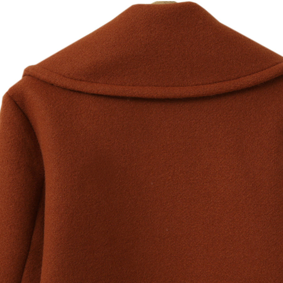 Lesia Wool-Look Double-Breasted Coat with Wide Lapels