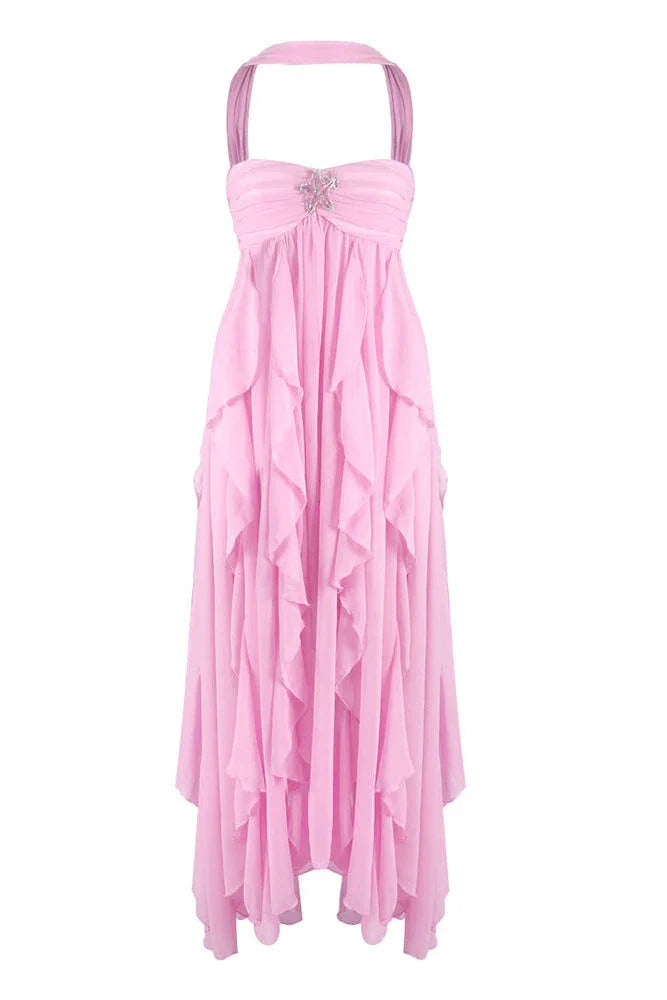 Ottilie Tiered Ruffle Maxi Dress in Strapless Cut