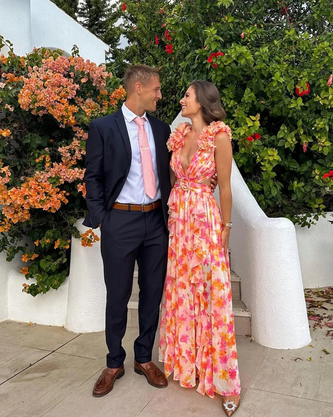 Rosalind Floral Maxi Dress with Ruffle Straps