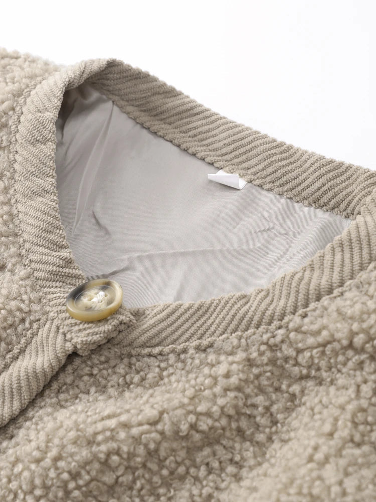 Sienna Teddy Jacket with Button Front for Women