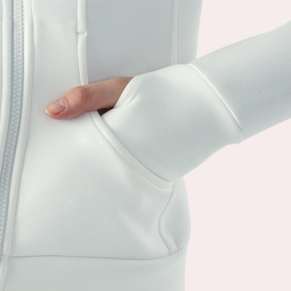 Soraya Fitted Zip-Front Jacket with Mock Neck