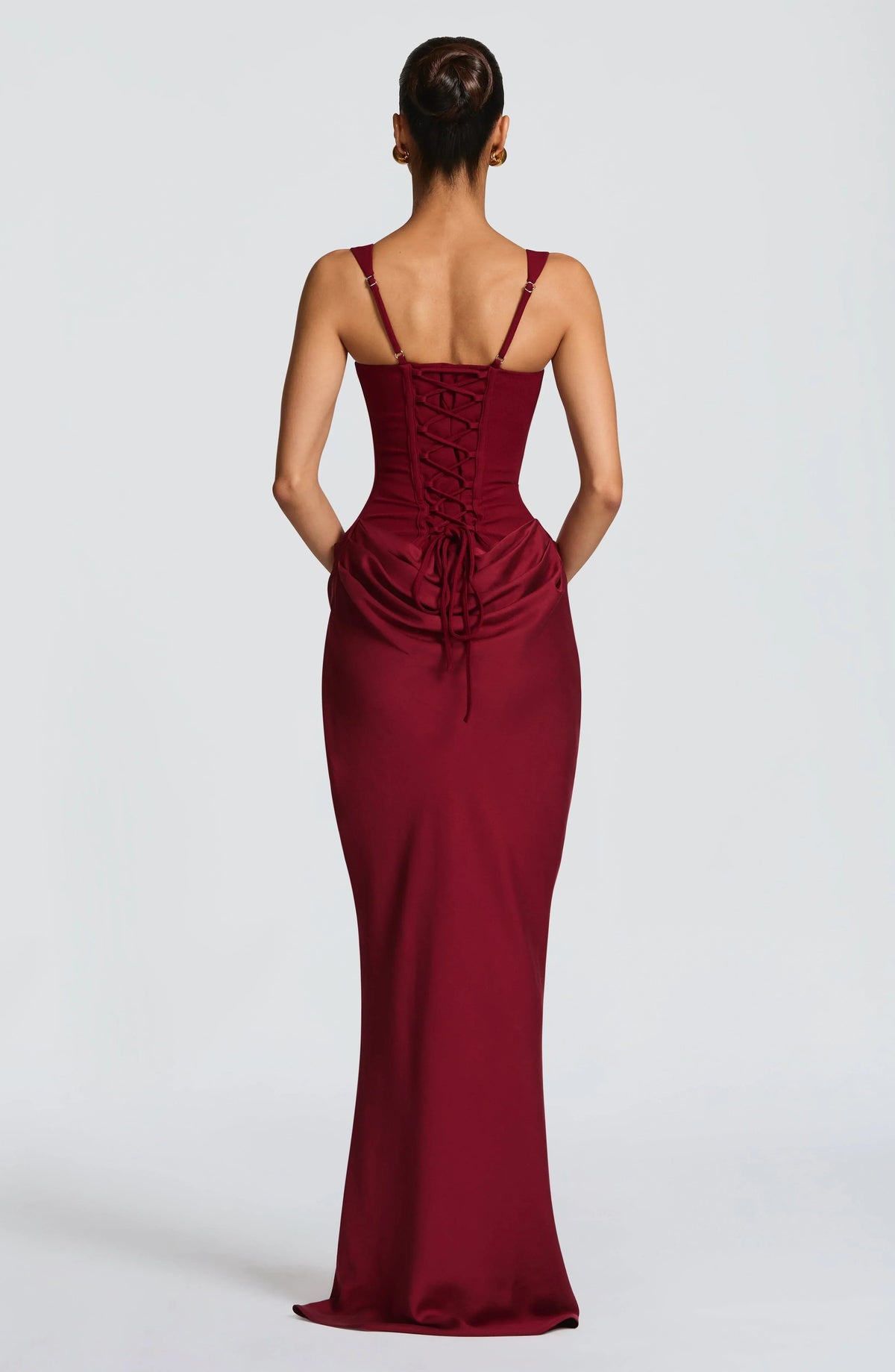Amara Draped Maxi Dress with Square Neckline for Women