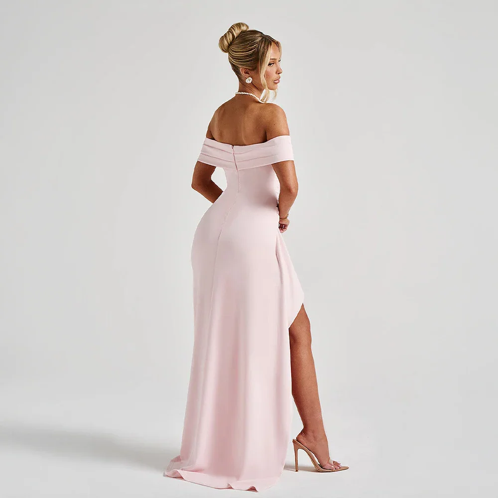Aurelia Maxi Dress with Off-Shoulder Neckline and Slit