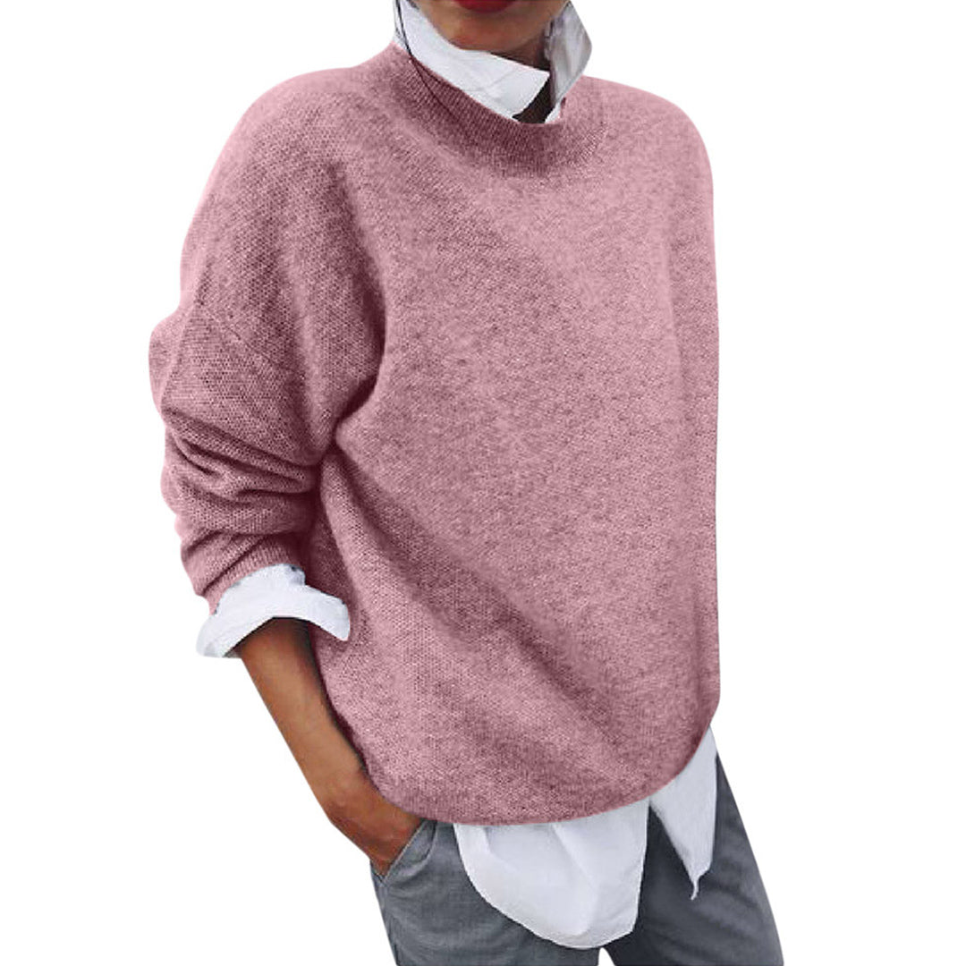 Beatrix Wool-Look Sweater with Mock Neckline for Women