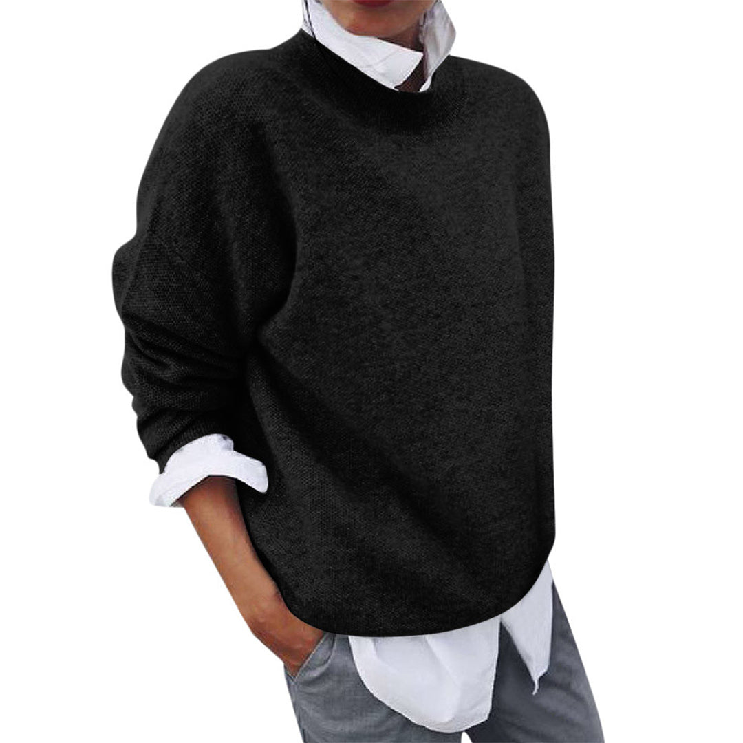 Beatrix Wool-Look Sweater with Mock Neckline for Women