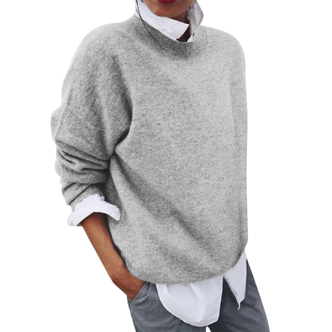 Beatrix Wool-Look Sweater with Mock Neckline for Women