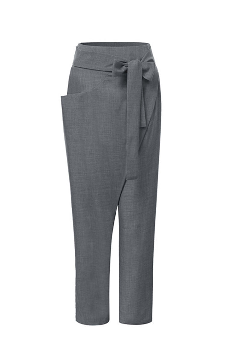 Bella High-Waist Tapered Pants with Wrap Waistband