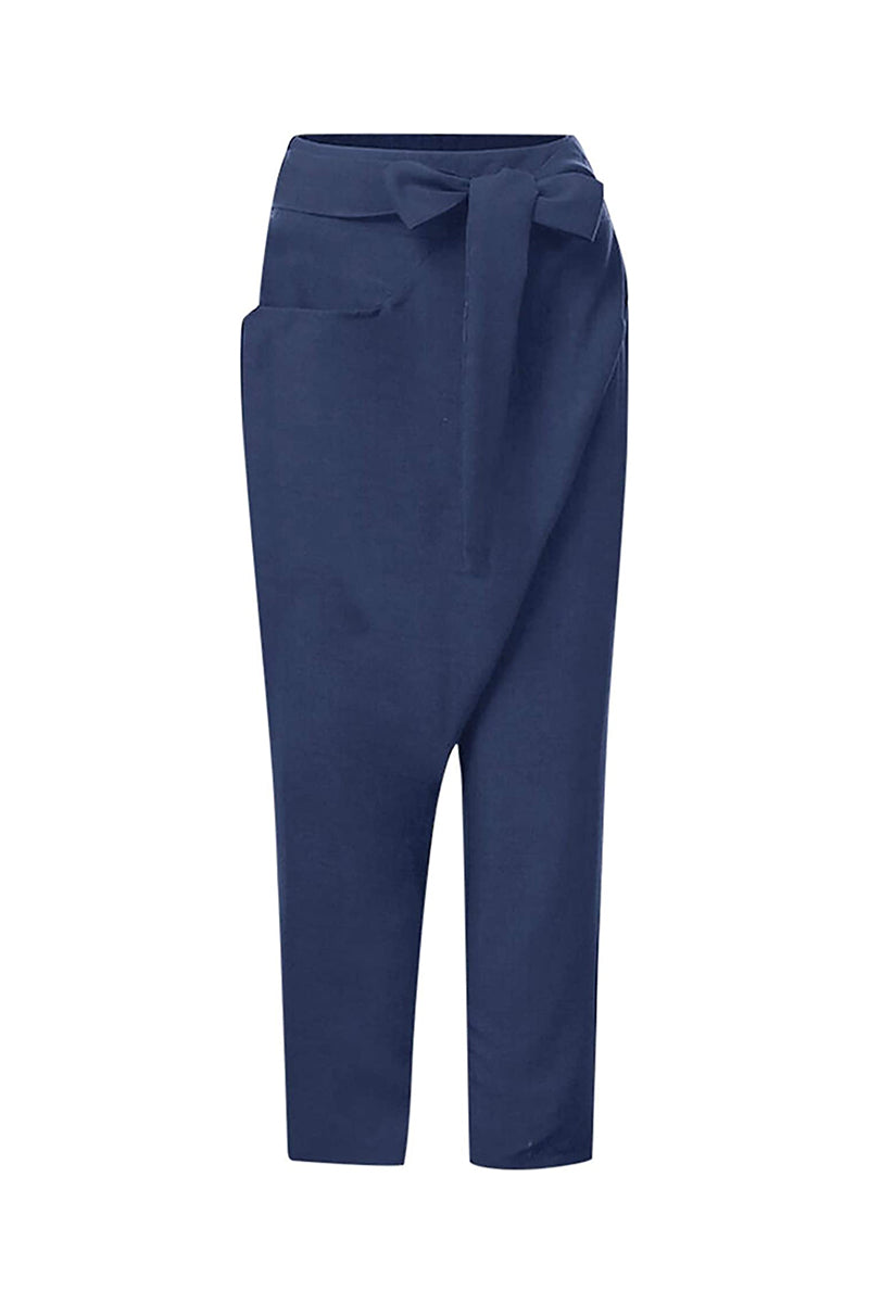 Bella High-Waist Tapered Pants with Wrap Waistband