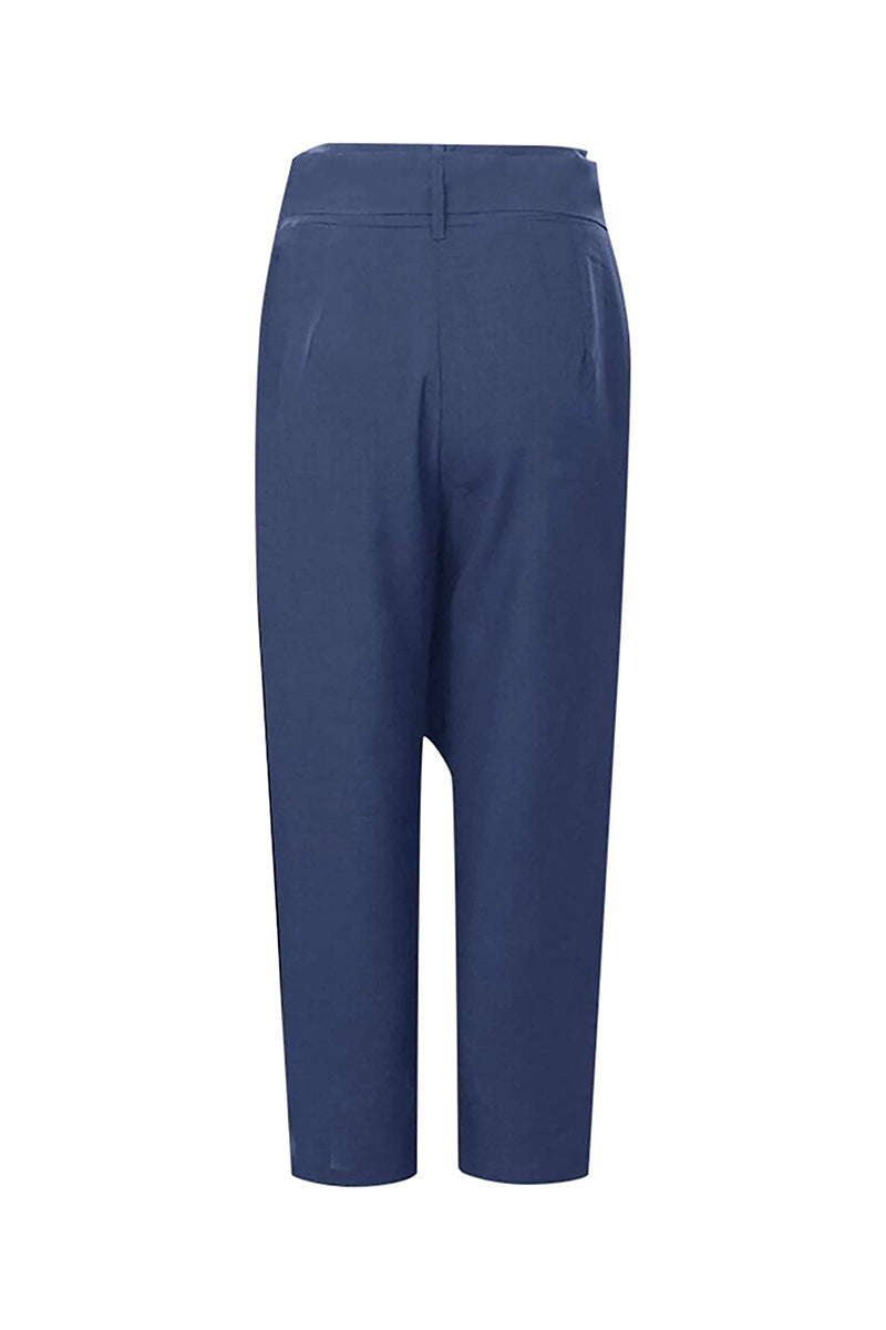 Bella High-Waist Tapered Pants with Wrap Waistband