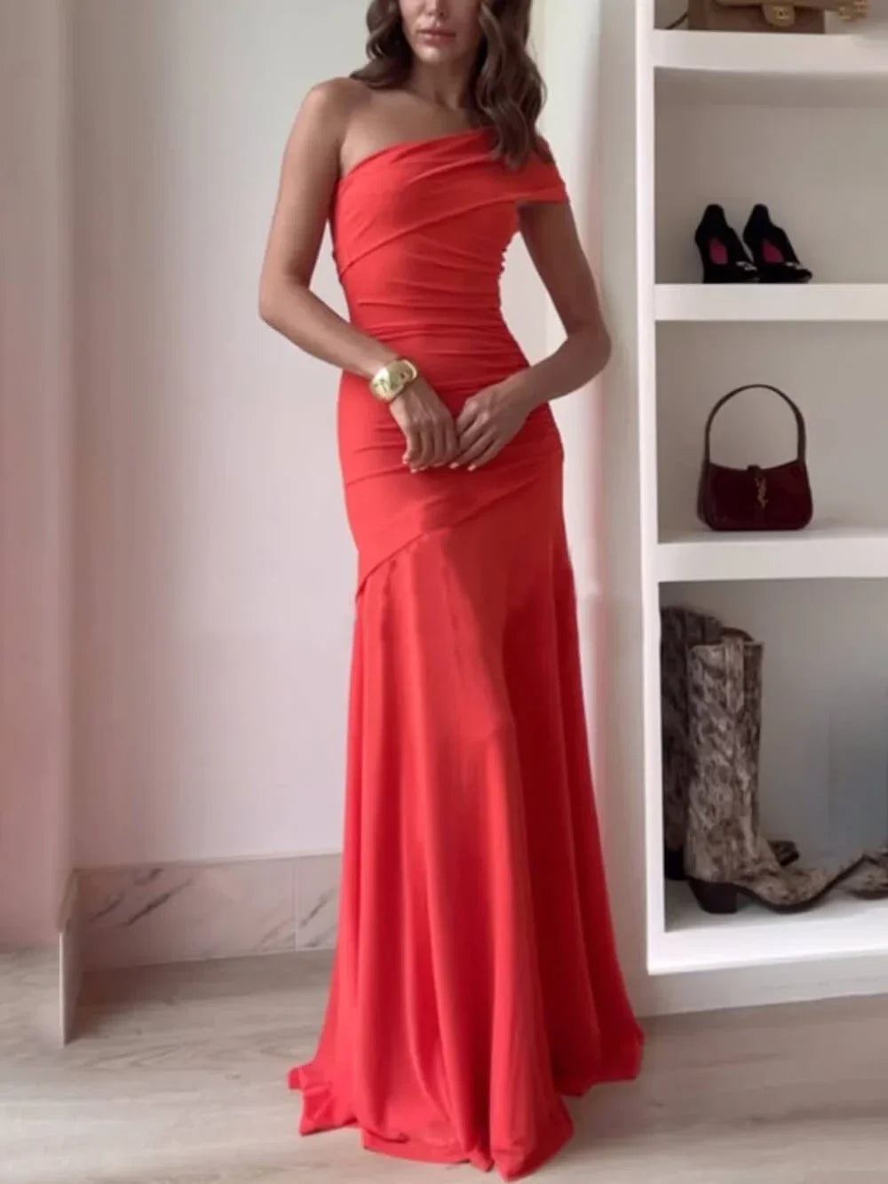 Camille Maxi Dress with Ruched Wrap Waist for Women