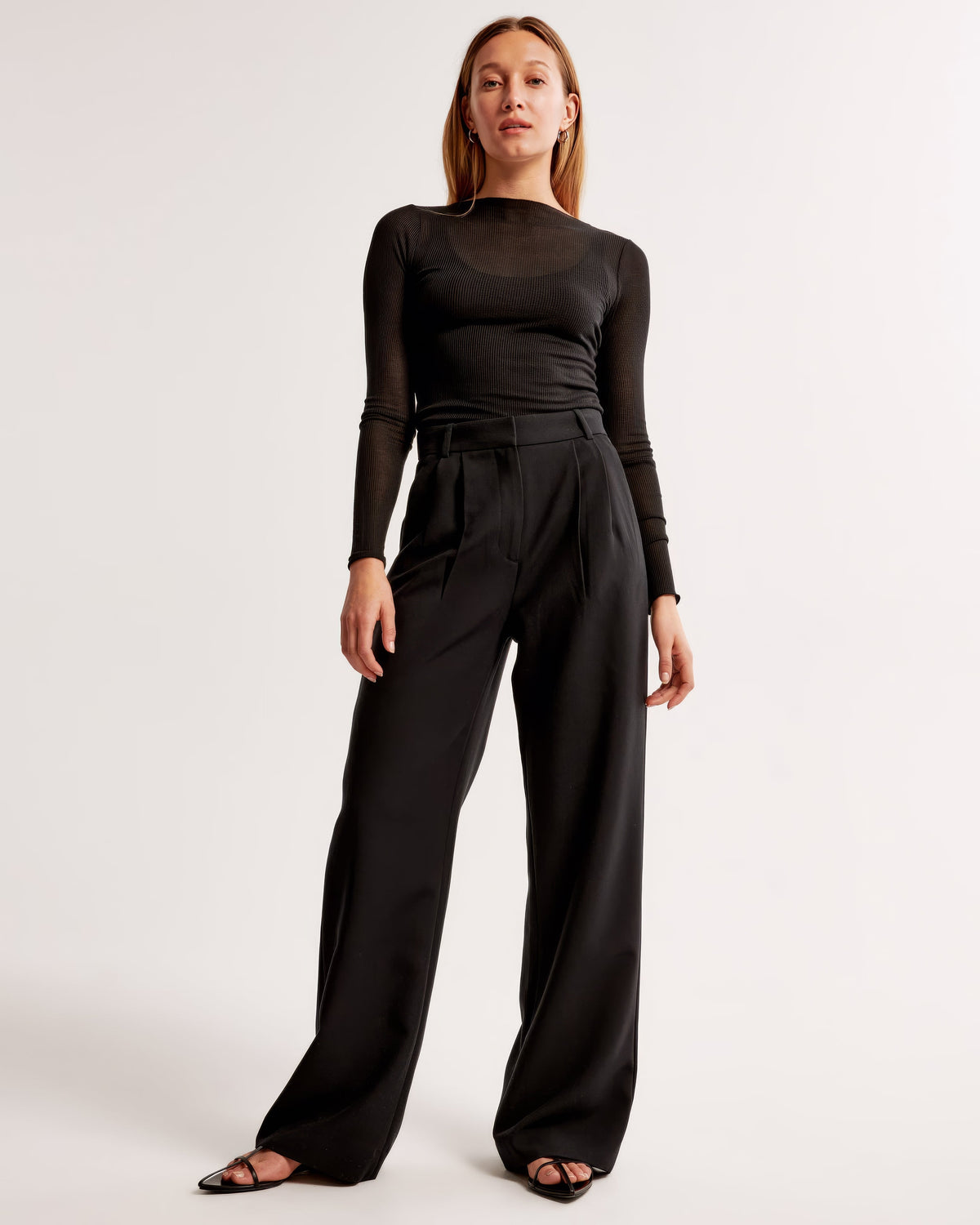 Chloe Tailored Pants with Side Pockets for Women - Black