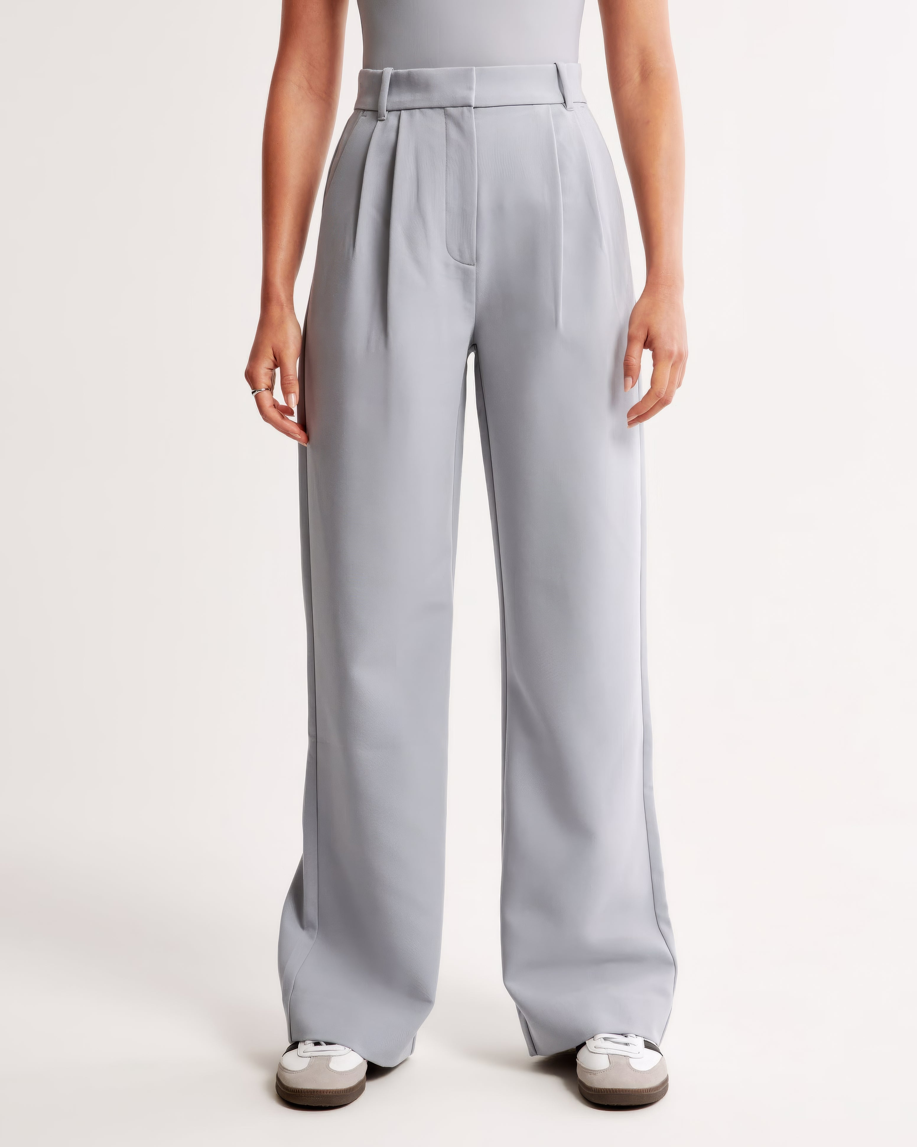 Chloe Tailored Pants with Side Pockets for Women - Gray