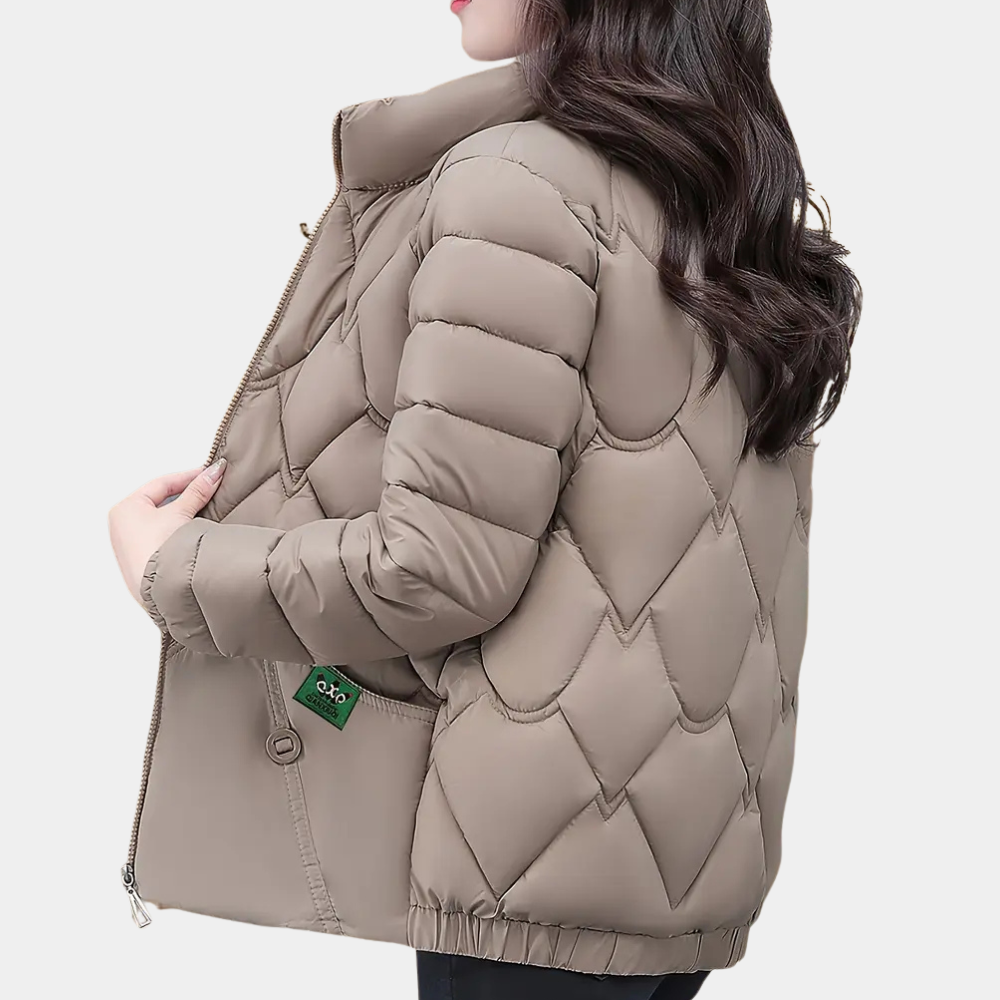 Deandra Quilted Puffer Jacket with Stand Collar