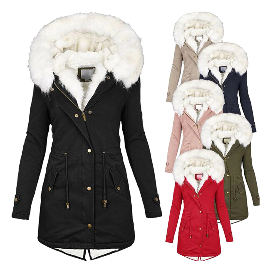 Freya Parka with Plush-Trim Hood and Drawstring Waist