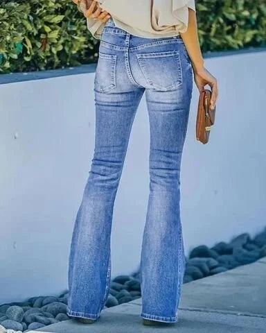 Hadassah Flared Jeans with Exposed Button Fly