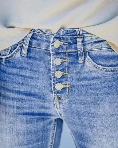 Hadassah Flared Jeans with Exposed Button Fly