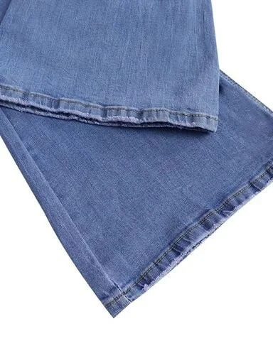 Hadassah Flared Jeans with Exposed Button Fly