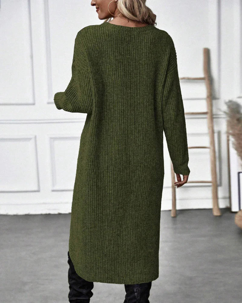 Imogen Knit Sweater Dress with Wrap Hem for Women