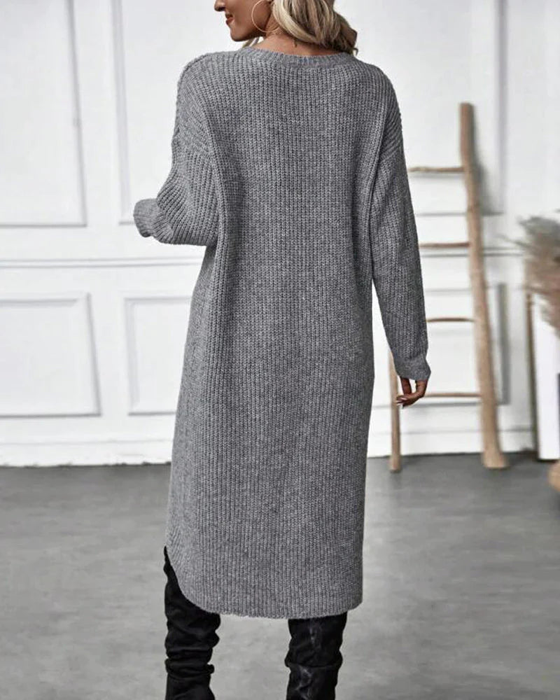Imogen Knit Sweater Dress with Wrap Hem for Women