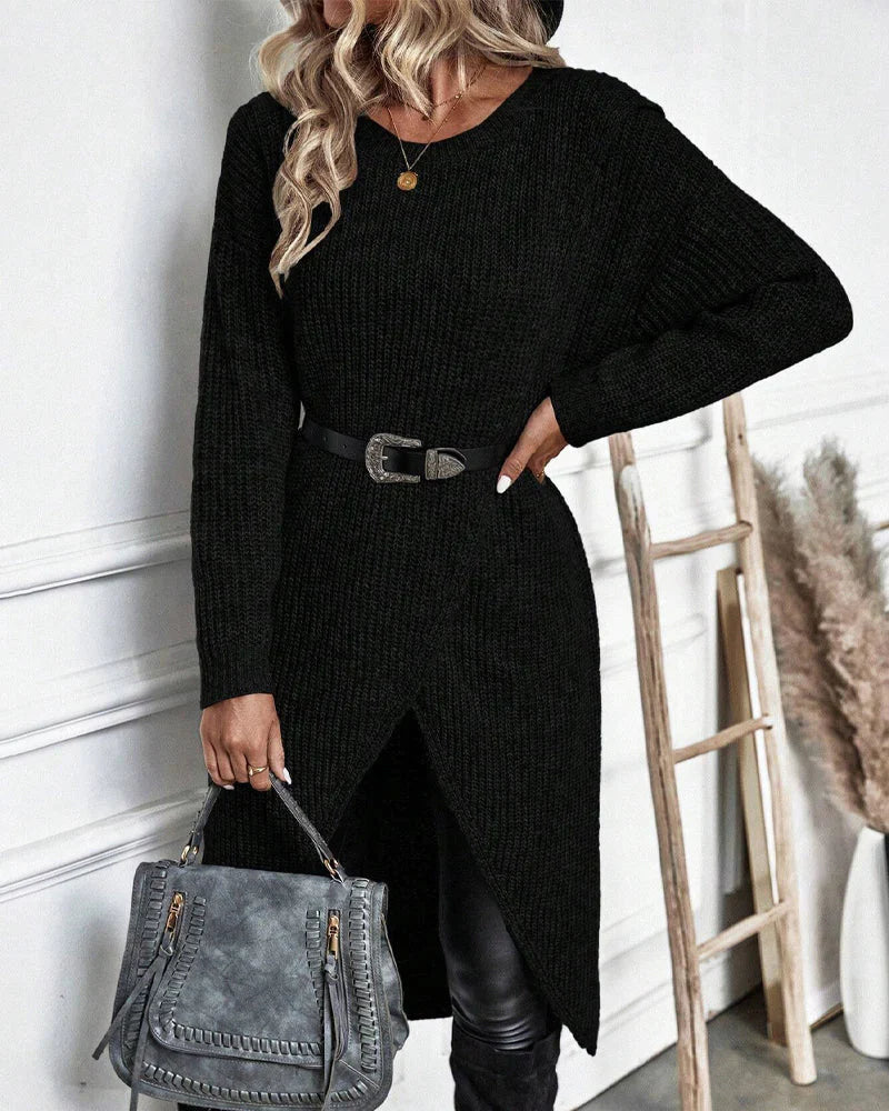 Imogen Knit Sweater Dress with Wrap Hem for Women