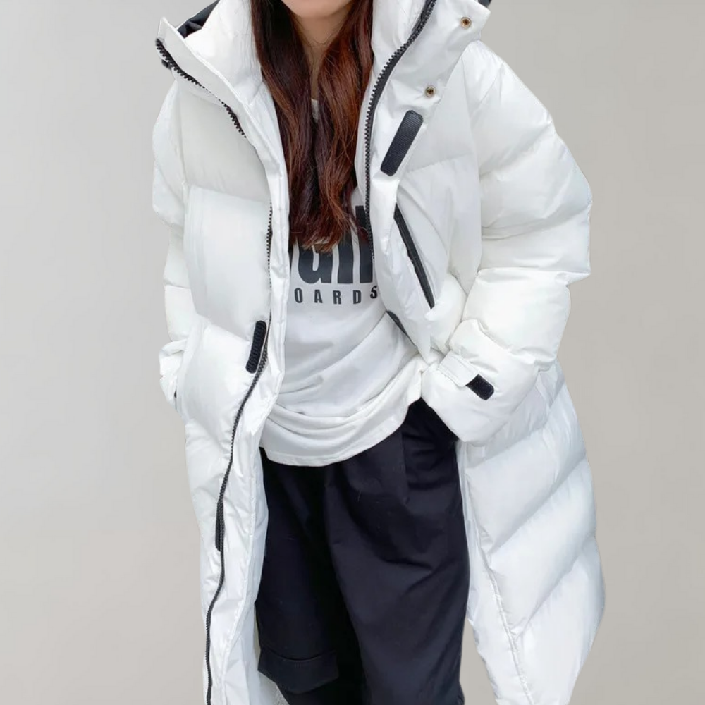 Jaana Longline Puffer Coat with Hood for Women