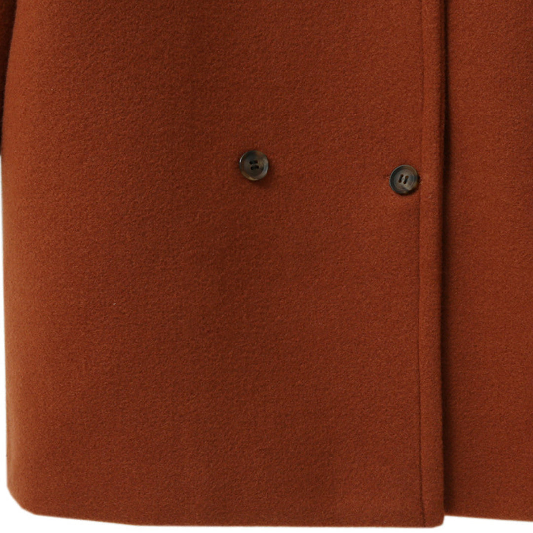 Lesia Wool-Look Double-Breasted Coat with Wide Lapels