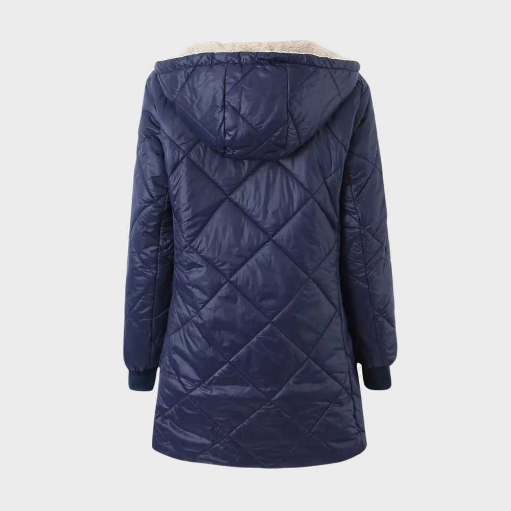 Leti Quilted Winter Coat with Hood and Zip Front