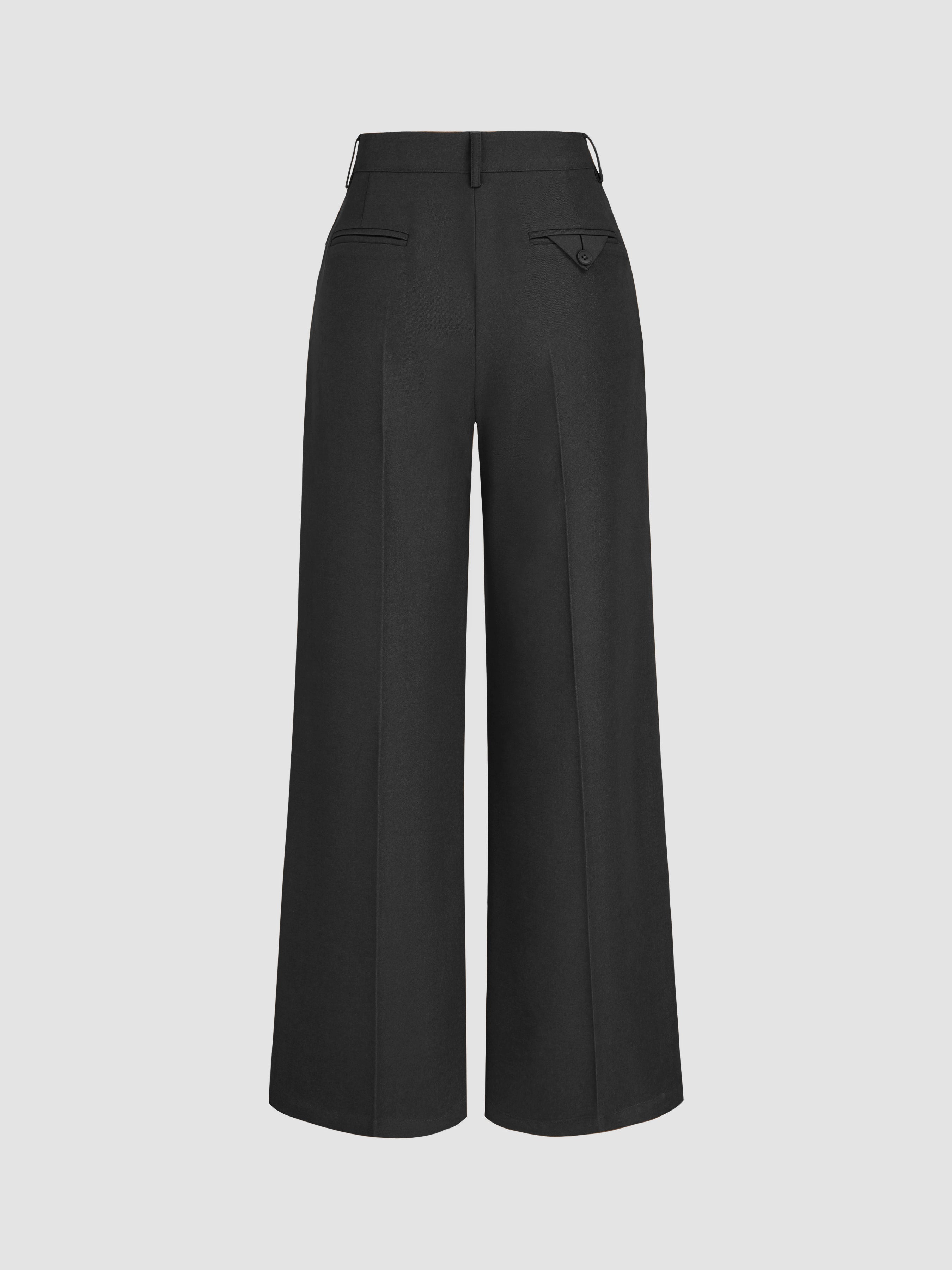 Lisa Wide-Leg Pants with Pleated Front for Women