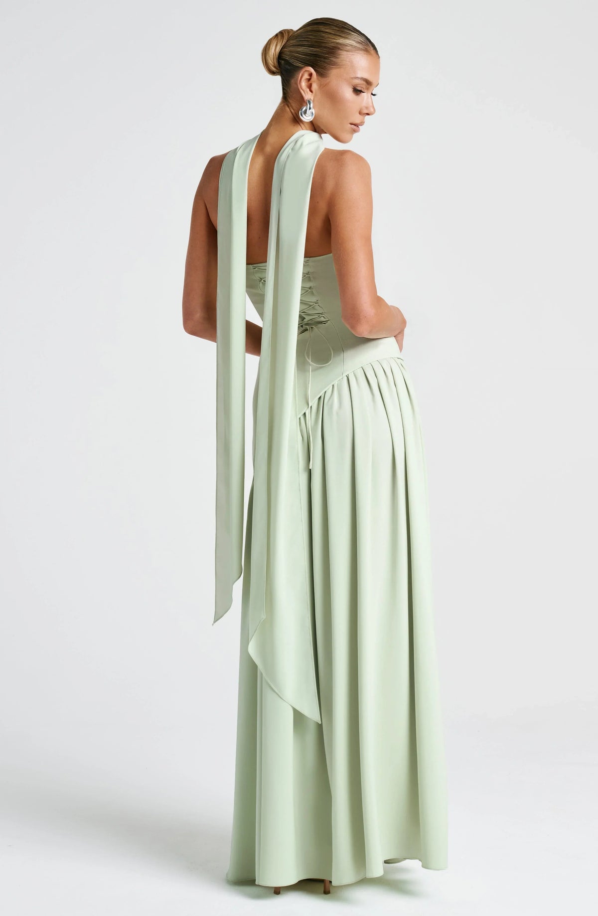 Marlowe Maxi Dress in Strapless Cut with Draped Skirt