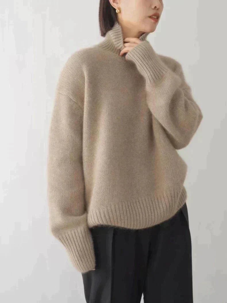 Olivia Wool-Look Sweater with High Turtleneck