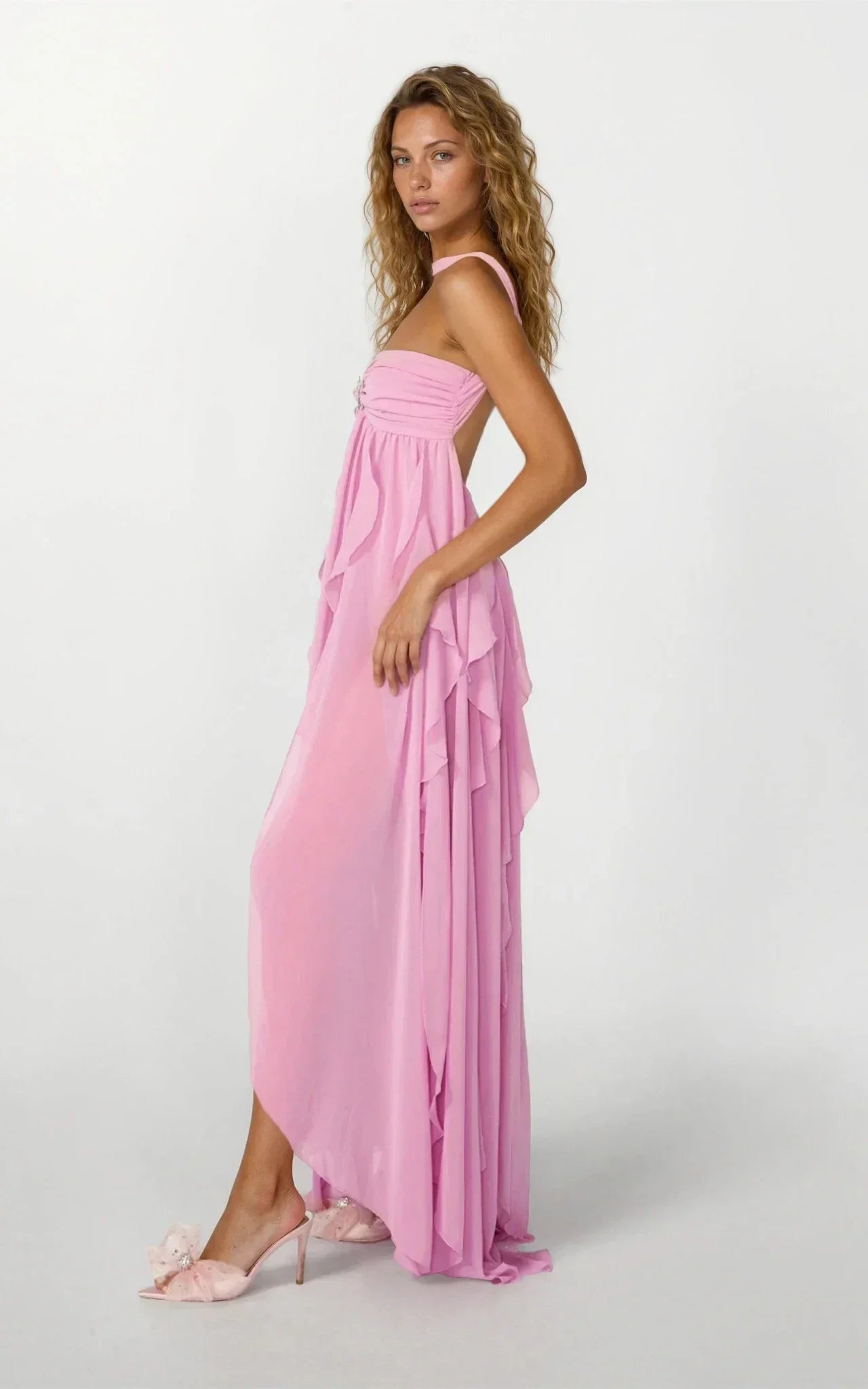 Ottilie Tiered Ruffle Maxi Dress in Strapless Cut