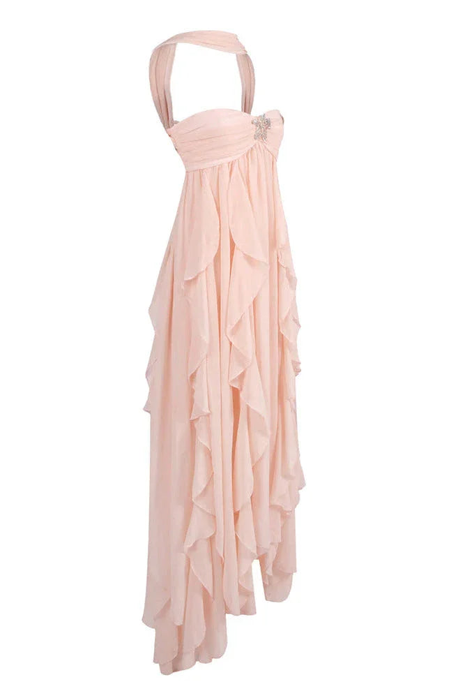 Ottilie Tiered Ruffle Maxi Dress in Strapless Cut