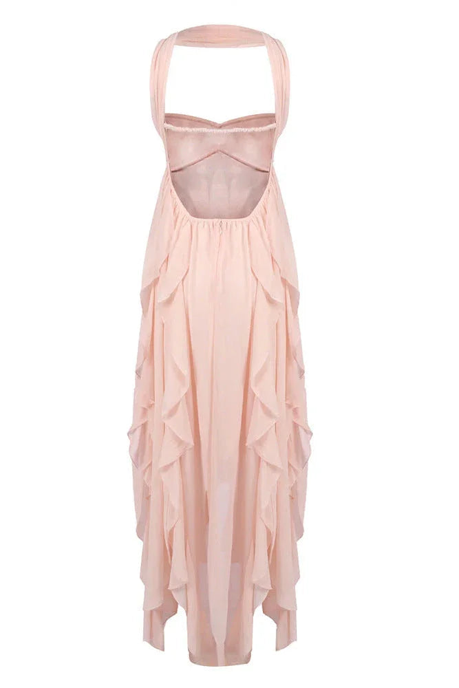 Ottilie Tiered Ruffle Maxi Dress in Strapless Cut
