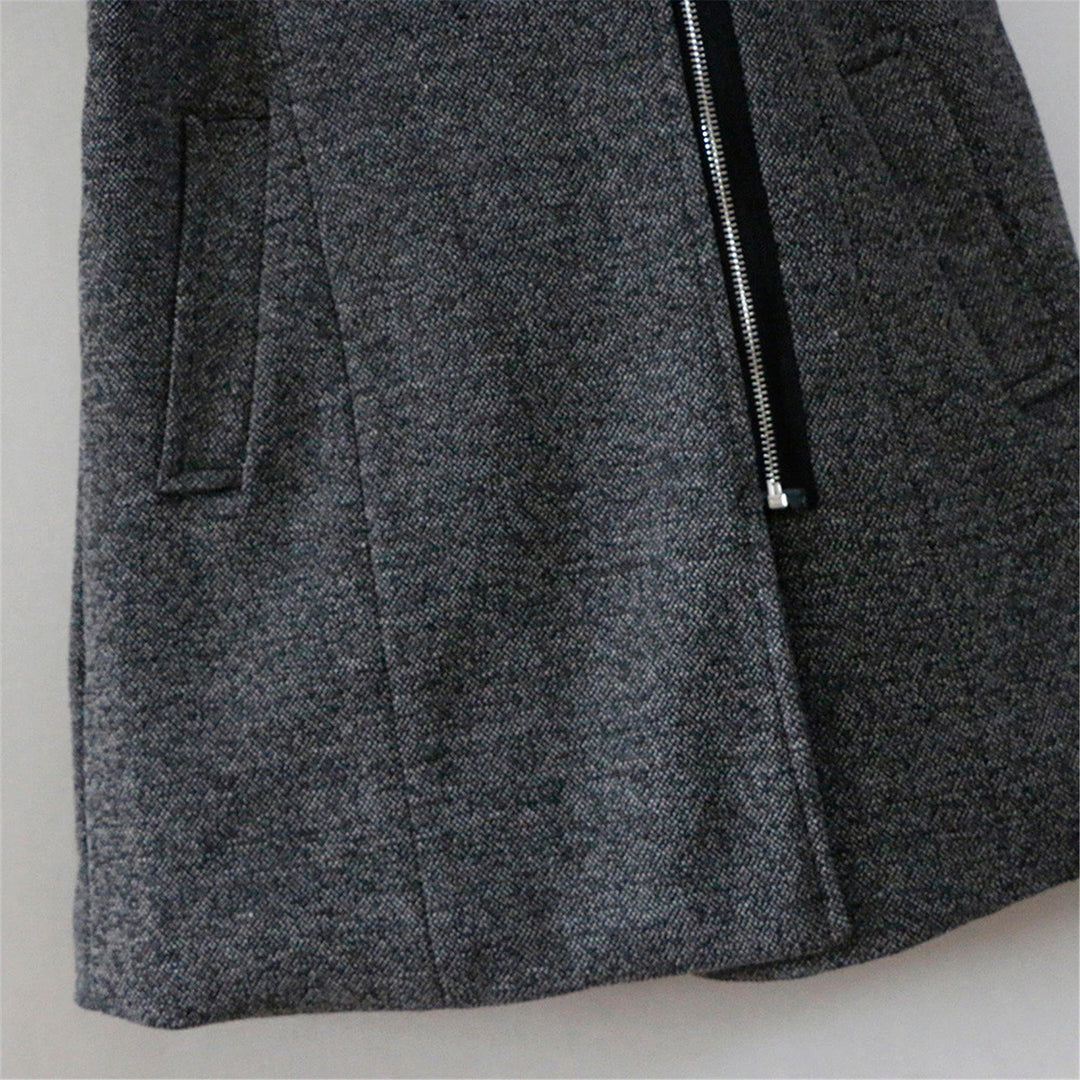 Riley Hooded Zip Coat with Quilted Shoulder Panels