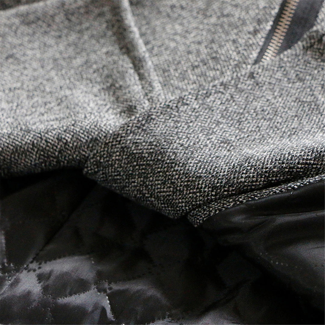 Riley Hooded Zip Coat with Quilted Shoulder Panels