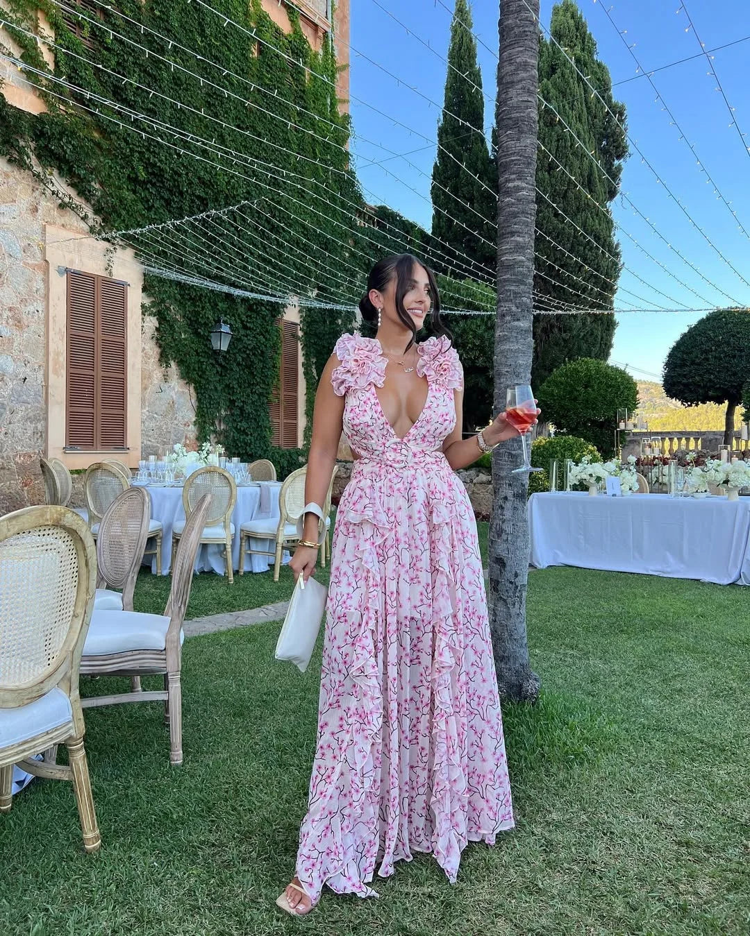 Rosalind Floral Maxi Dress with Ruffle Straps