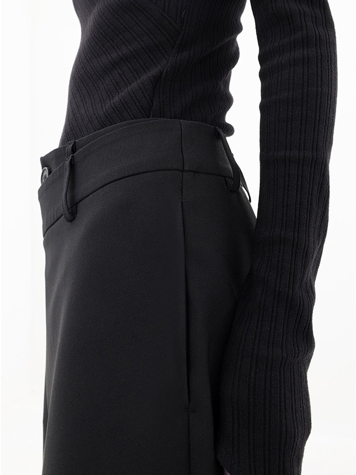 Salome Wide-Leg Pants with Fold-Over Waistband