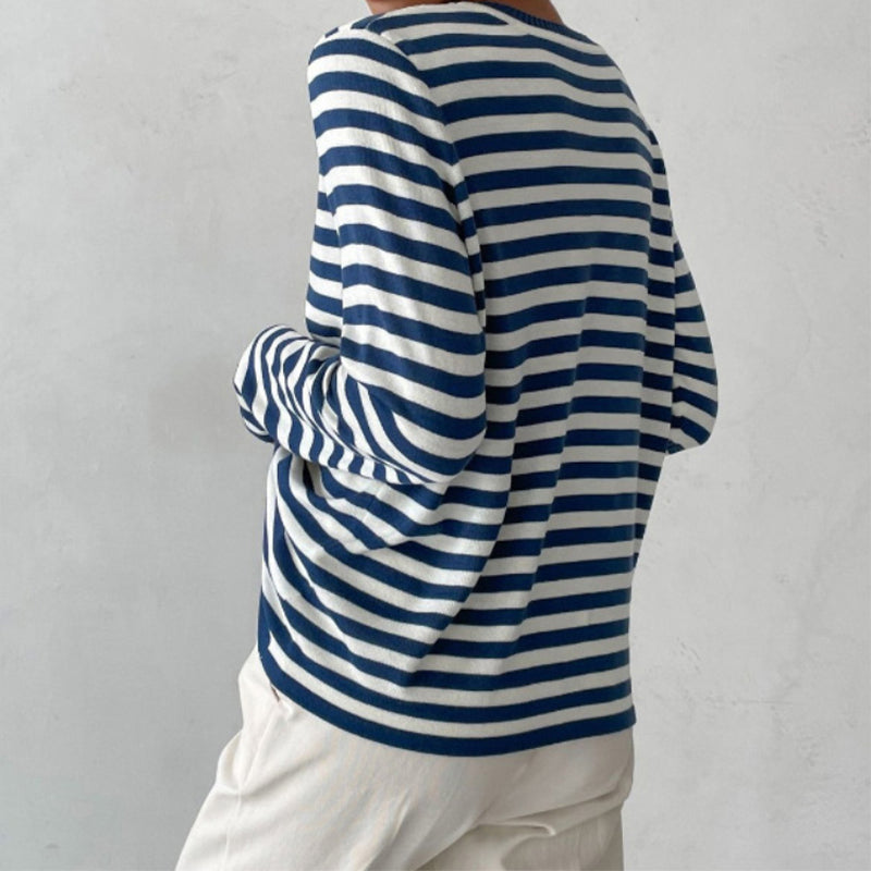 Sophie Striped Sweater with Crew Neckline for Women