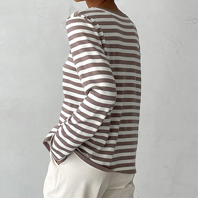 Sophie Striped Sweater with Crew Neckline for Women