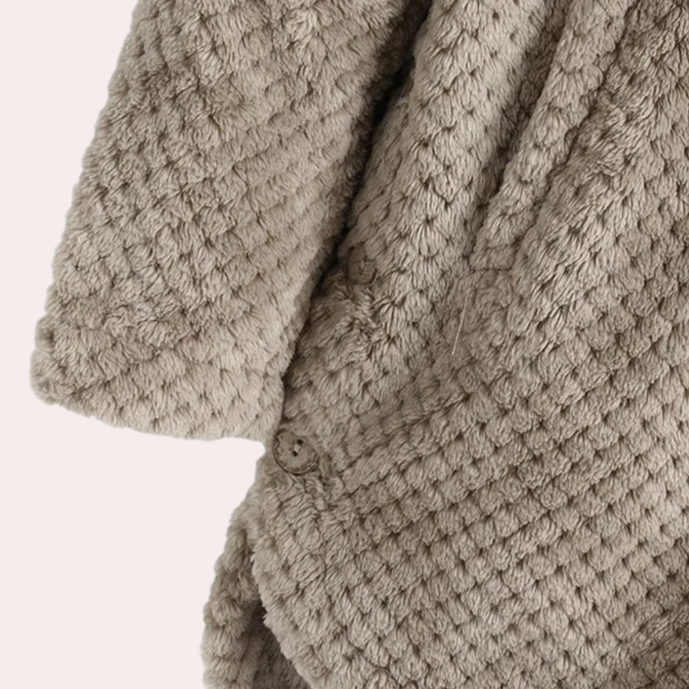Vera Textured Coat with Hood and Button Front