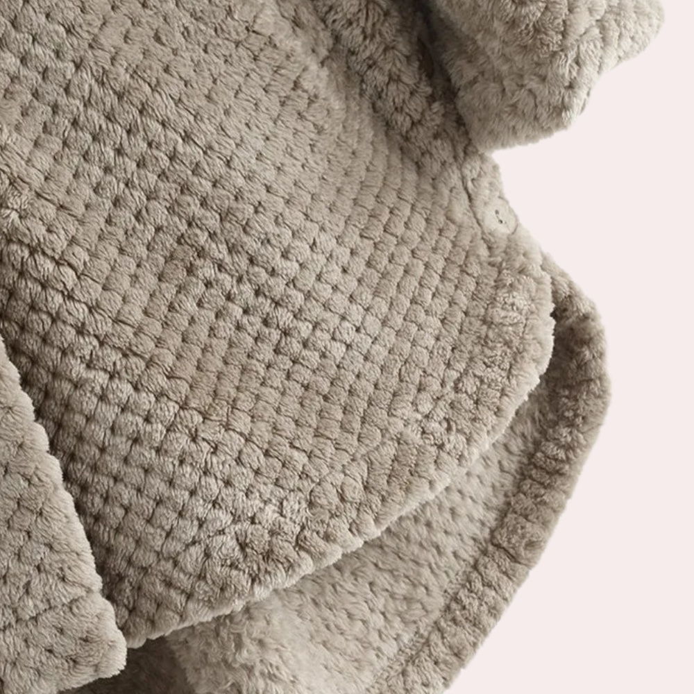 Vera Textured Coat with Hood and Button Front